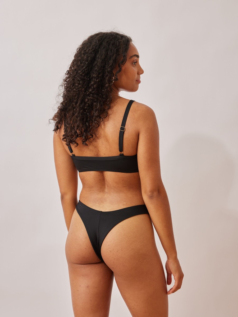 Women Djerf Avenue Bikini Bottoms | Cheeky Bottom Black