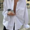 Women Djerf Avenue Shirts | Breezy Shirt White