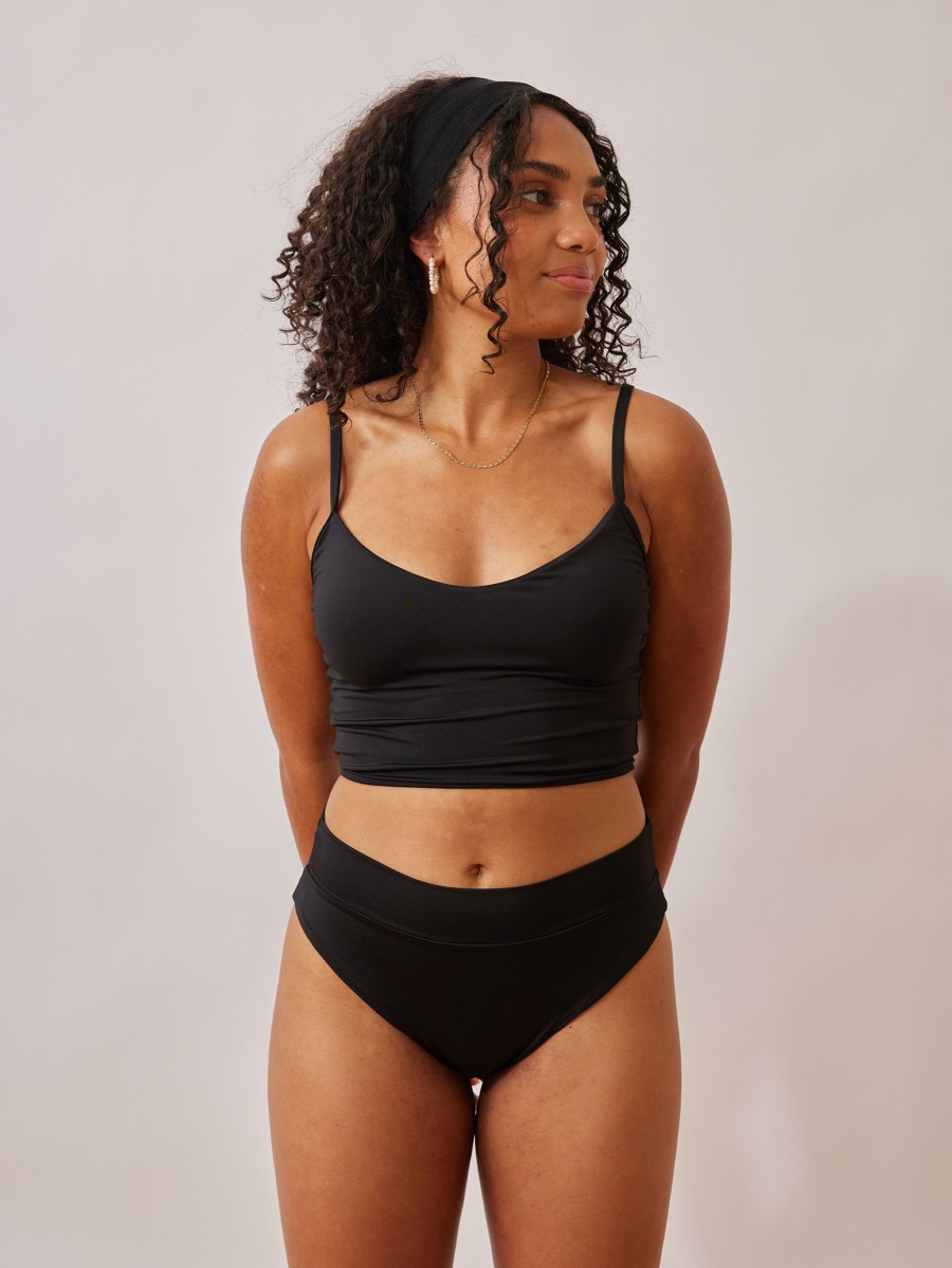 Women Djerf Avenue Bikini Tops | Tankini Top Black