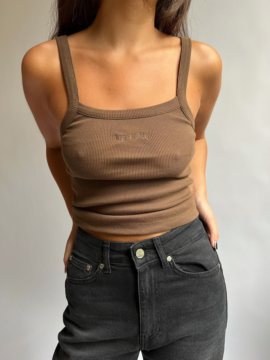 Women Djerf Avenue Tops | Daily Tank Top Ribbed Cocoa