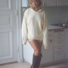 Women Djerf Avenue Sweaters | Heavy Crewneck Sweater Cream