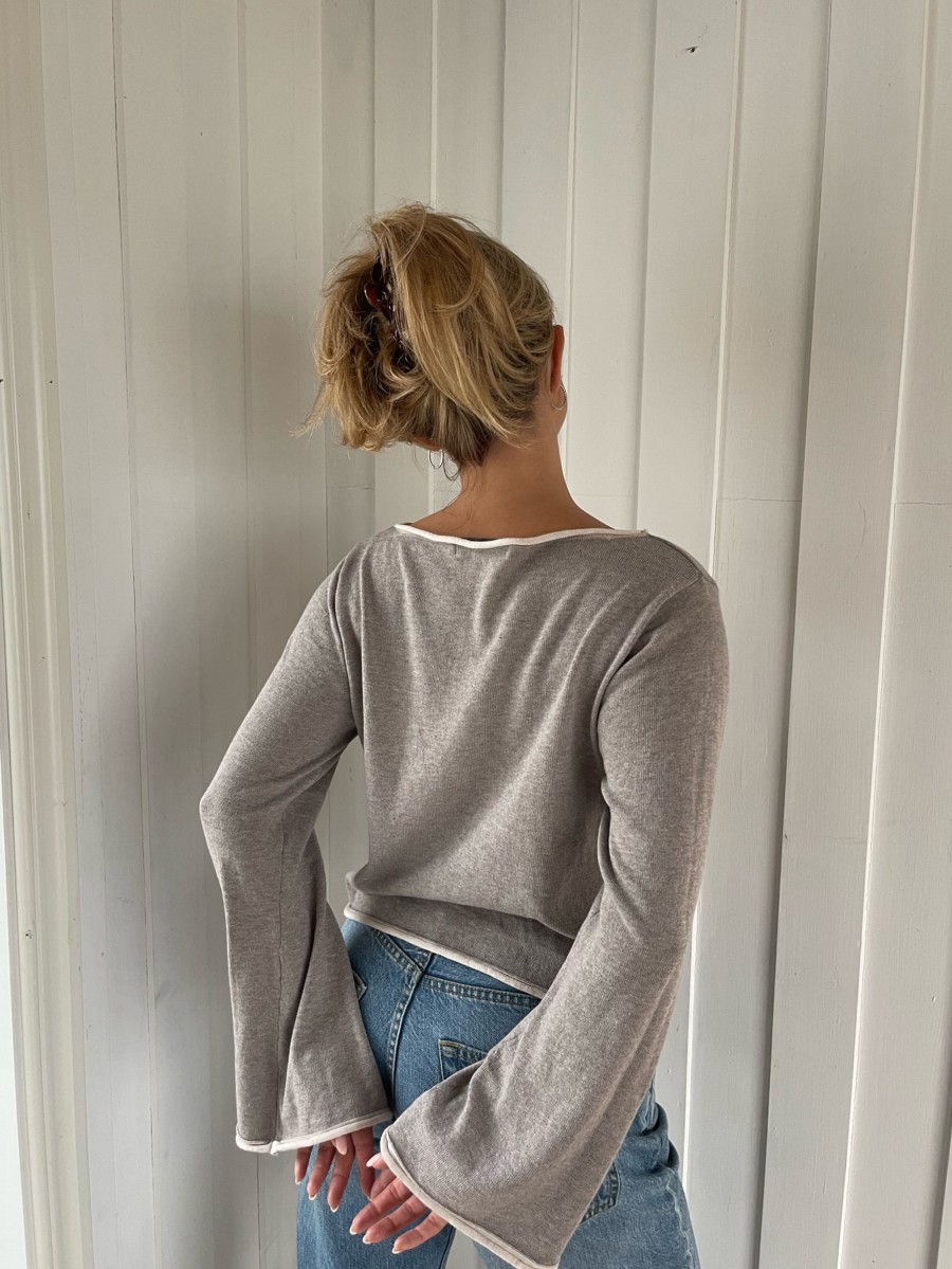 Women Djerf Avenue Sweaters | Bateau Neck Sweater Creamy Oat