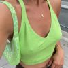 Women Djerf Avenue Tops | Halter Neck Top Matcha